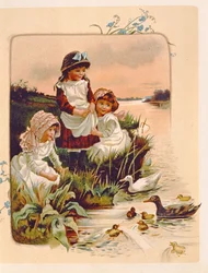 Alimentando patos, ilustración de 